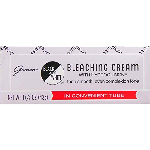 Black and white bleaching cream with hydroquinone.