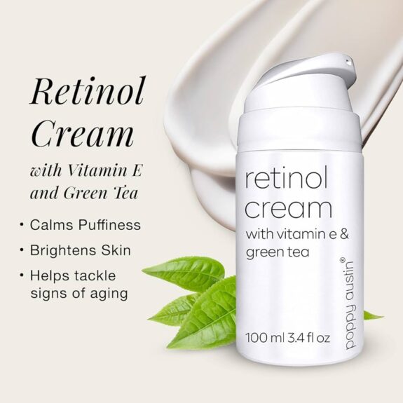 Retino Cream jar, showing product packaging.