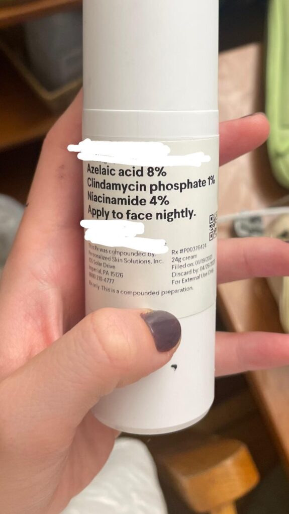 Curology tretinoin cream, skincare product.