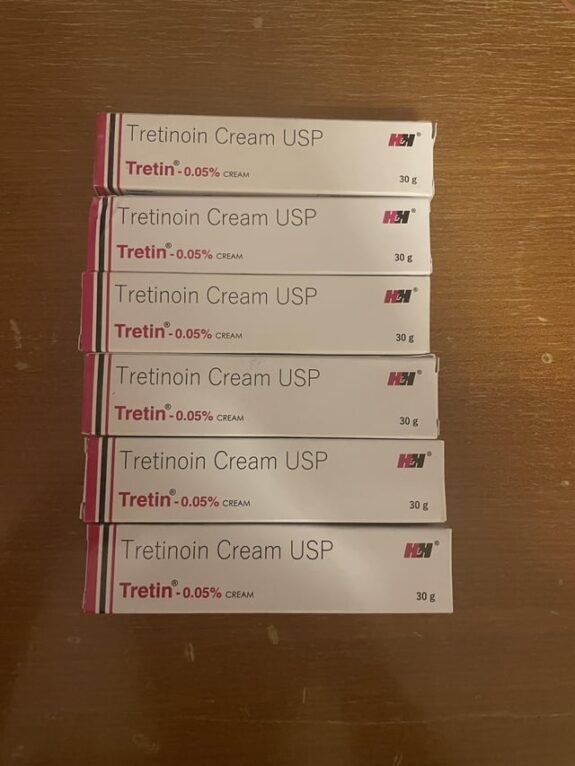 Tretinoin cream tube.