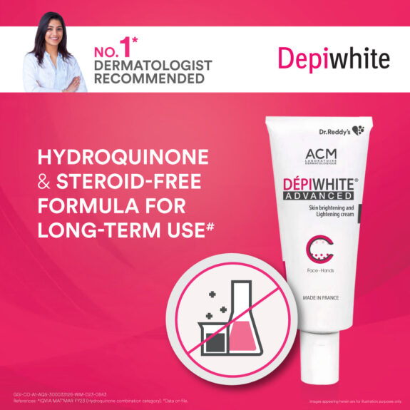Depiwhite Hydroquinone cream tube.