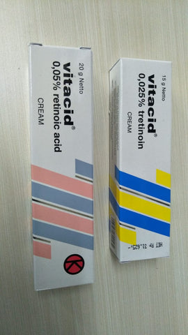 Vitacid Tretinoin 0.025% cream tube