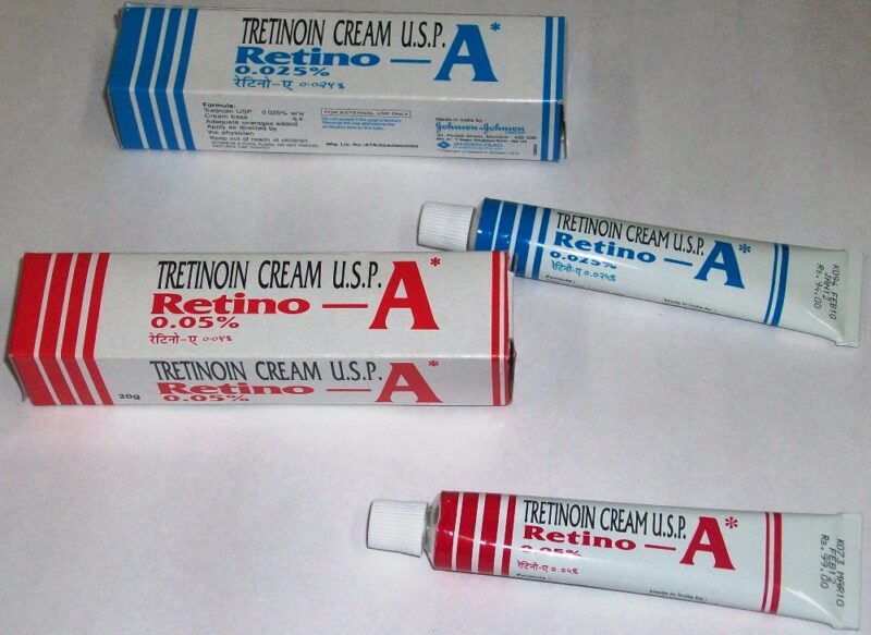Retin-A cream tube, skincare product.