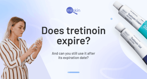 Expired Tretinoin Cream tube. Product packaging shown.