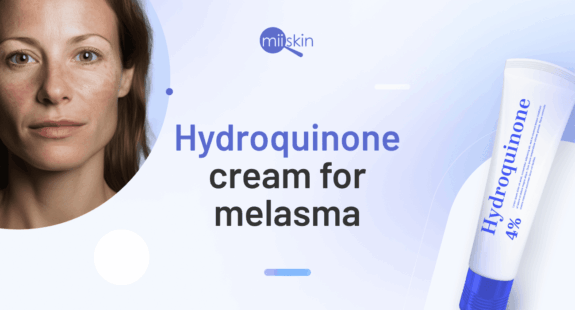 Hydroquinone Crema: Skin lightening cream jar.