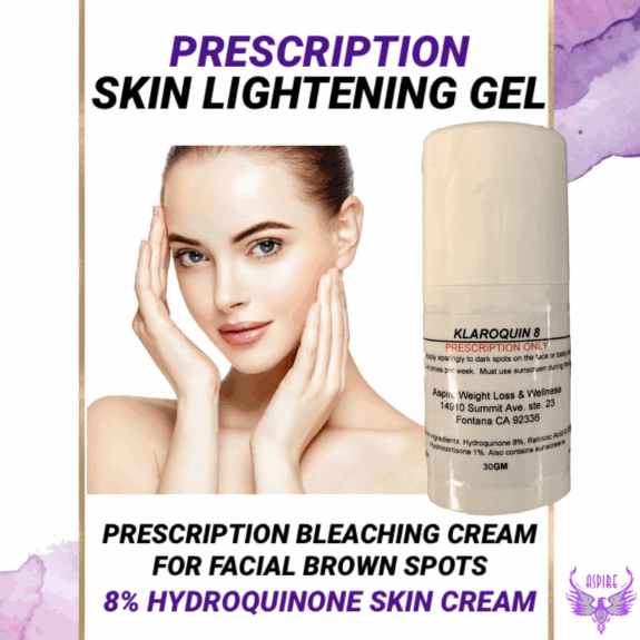 Prescribed skin bleaching cream jar.