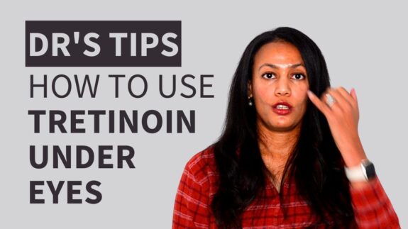 Tretinoin cream for eye wrinkle reduction.