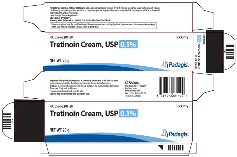 Tretinoin Cream 0.1% tube.