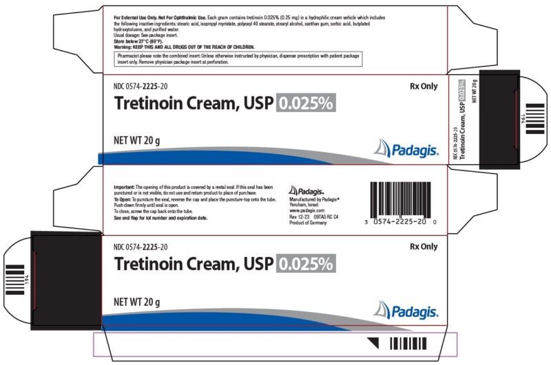 Tretinoin Cream 0.025%, Perrigo brand.