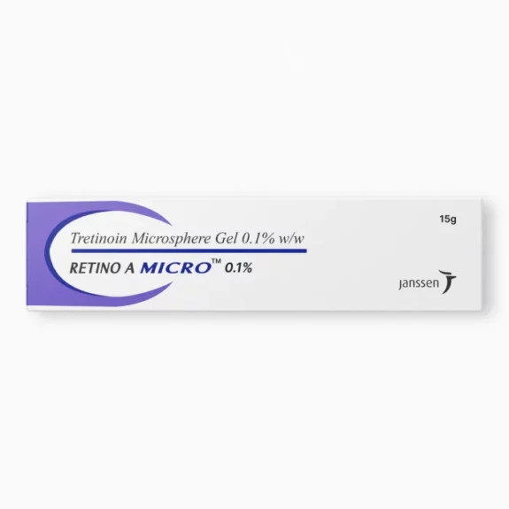 Retino Micro Gel: A small, clear gel tube.