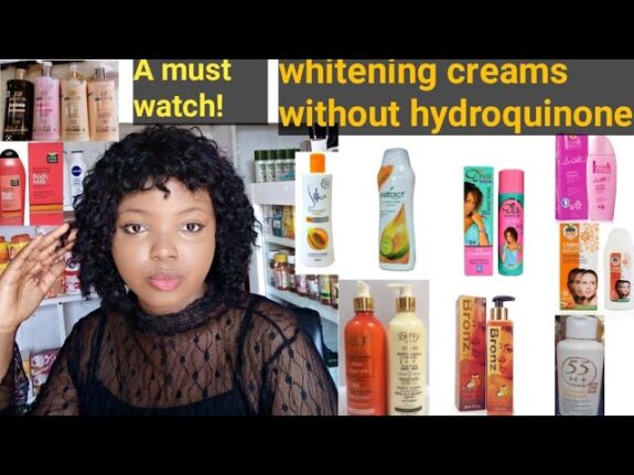 Body cream jar, hydroquinone-free.