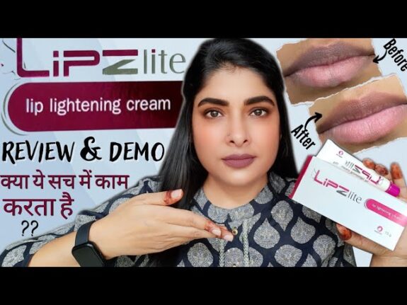 Lipzlite cream before & after: smoother, fuller lips.