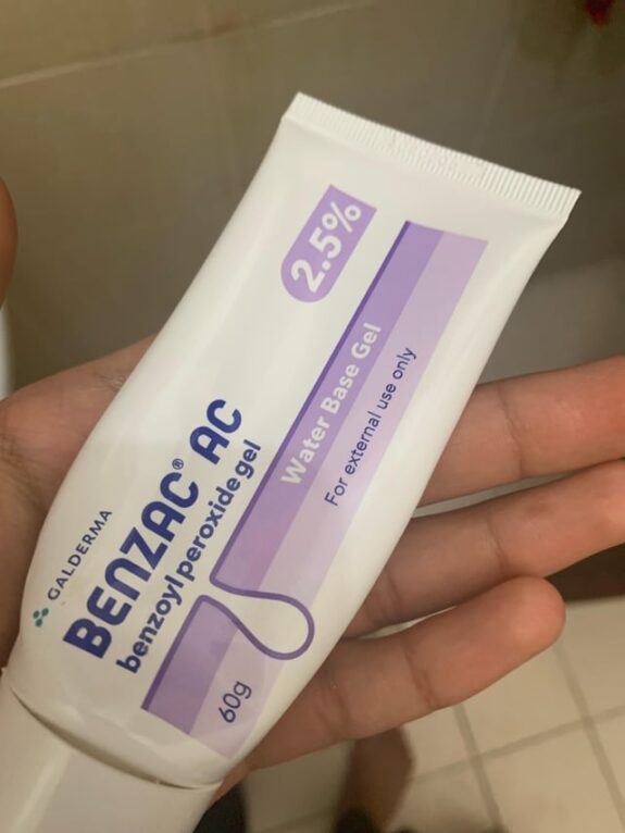 Benzac, Retin-A, Differin acne treatment products.