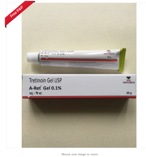 Tretinoin Cream 0.05% tube, eBay listing.
